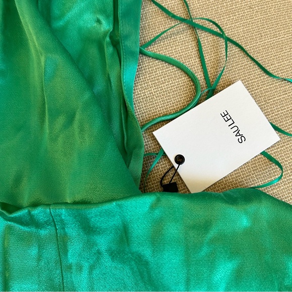 NWT SAU LEE Porter Halter Satin Maxi Dress - Jade Green - Picture 7 of 11